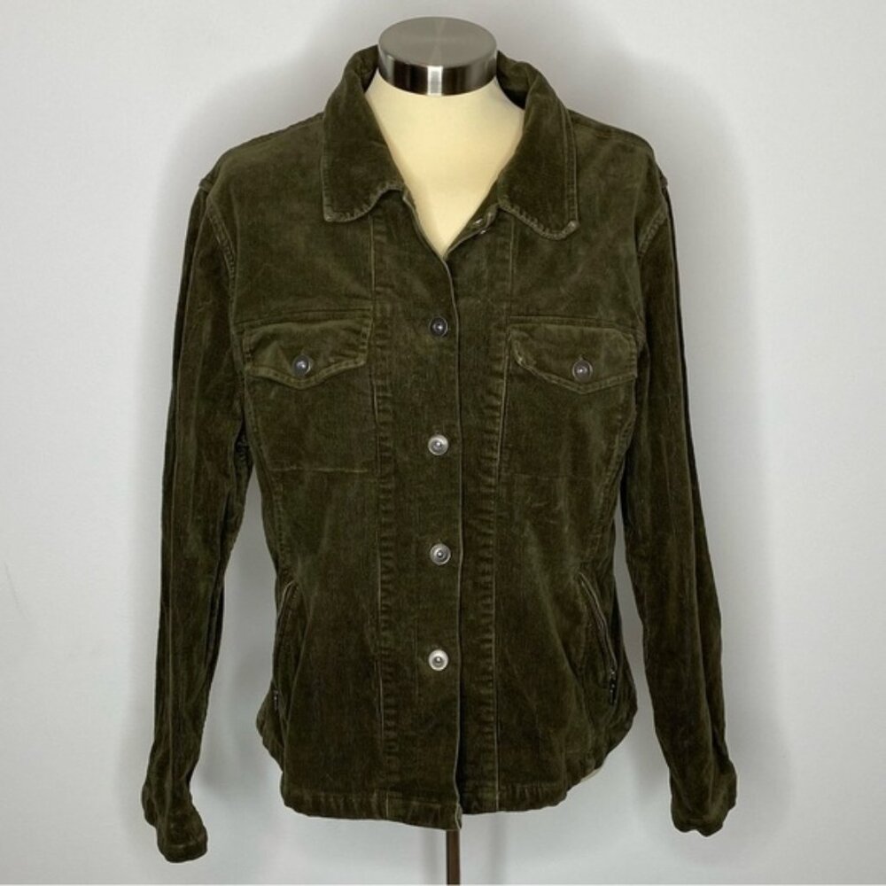 Christopher & Banks Olive Green Corduroy Jacket